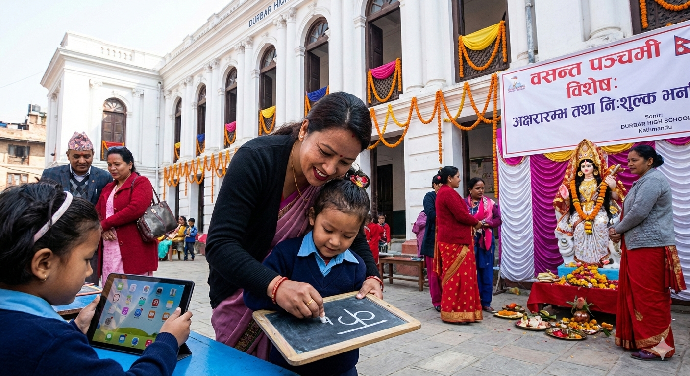 विद्याकी देवी सरस्वतीको आराधनासँगै देशभर ‘अक्षरारम्भ’: